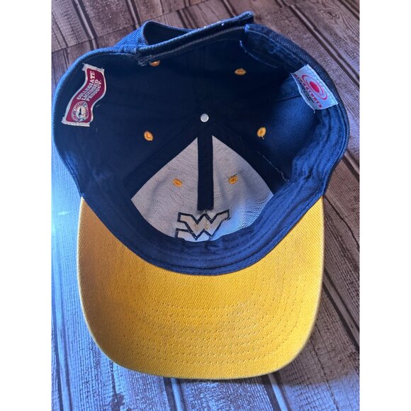 West Virginia Mountaineers Hat Cap Navy Gold Adjustable Big 12 College Football - Picture 10 of 10